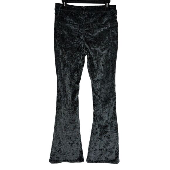 Altar'd State Creighton Teal Gray Corduroy Fitted Flare Pants Women's Large - Picture 2 of 8